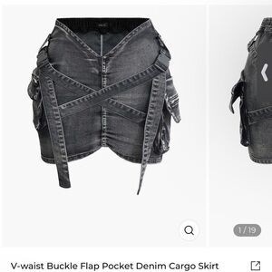 MICAS V-waist Buckle Flap Pocket Denim Cargo Skirt size M 
Retail price 48$